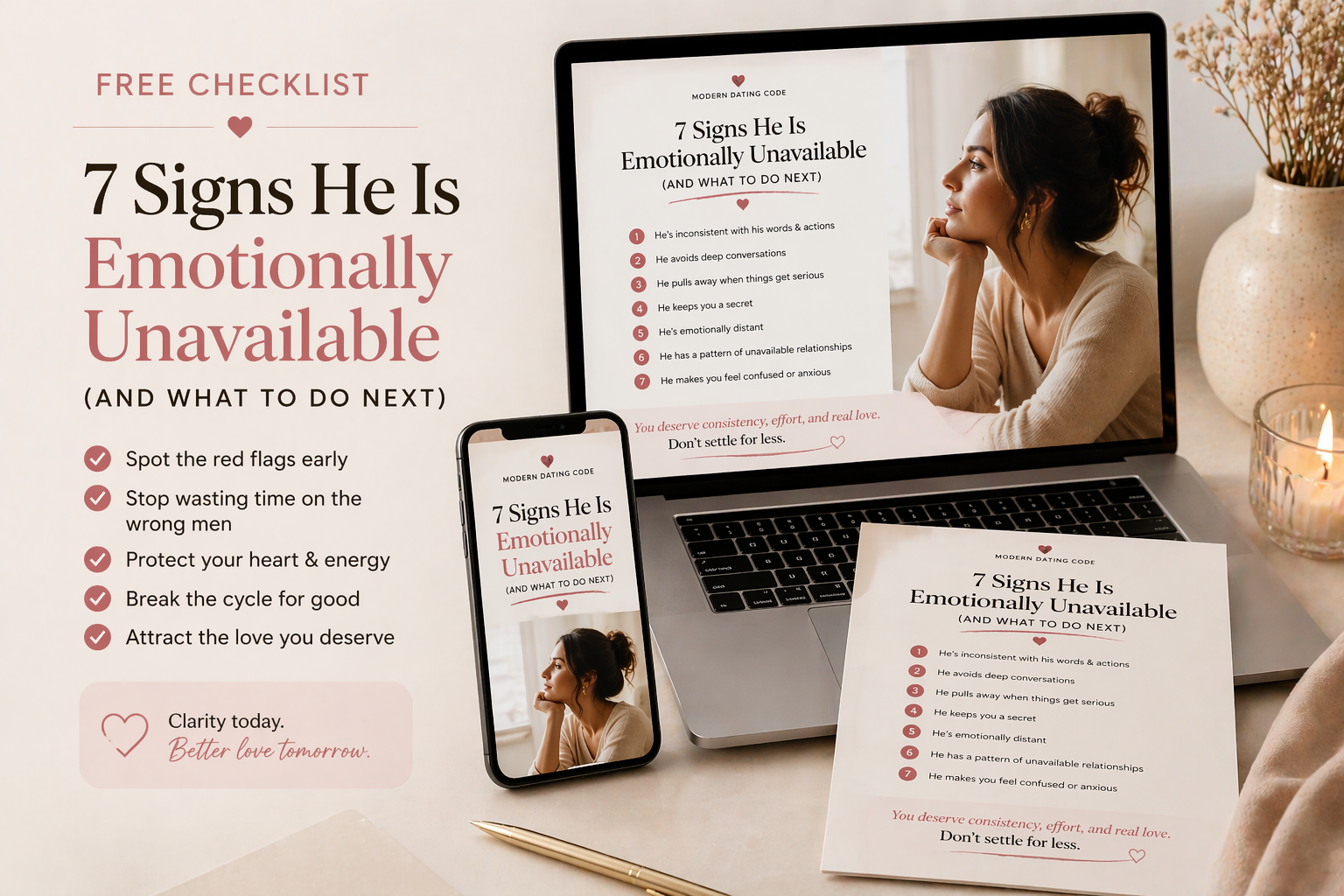 7 Signs He Is Emotionally Unavailable — Free Checklist